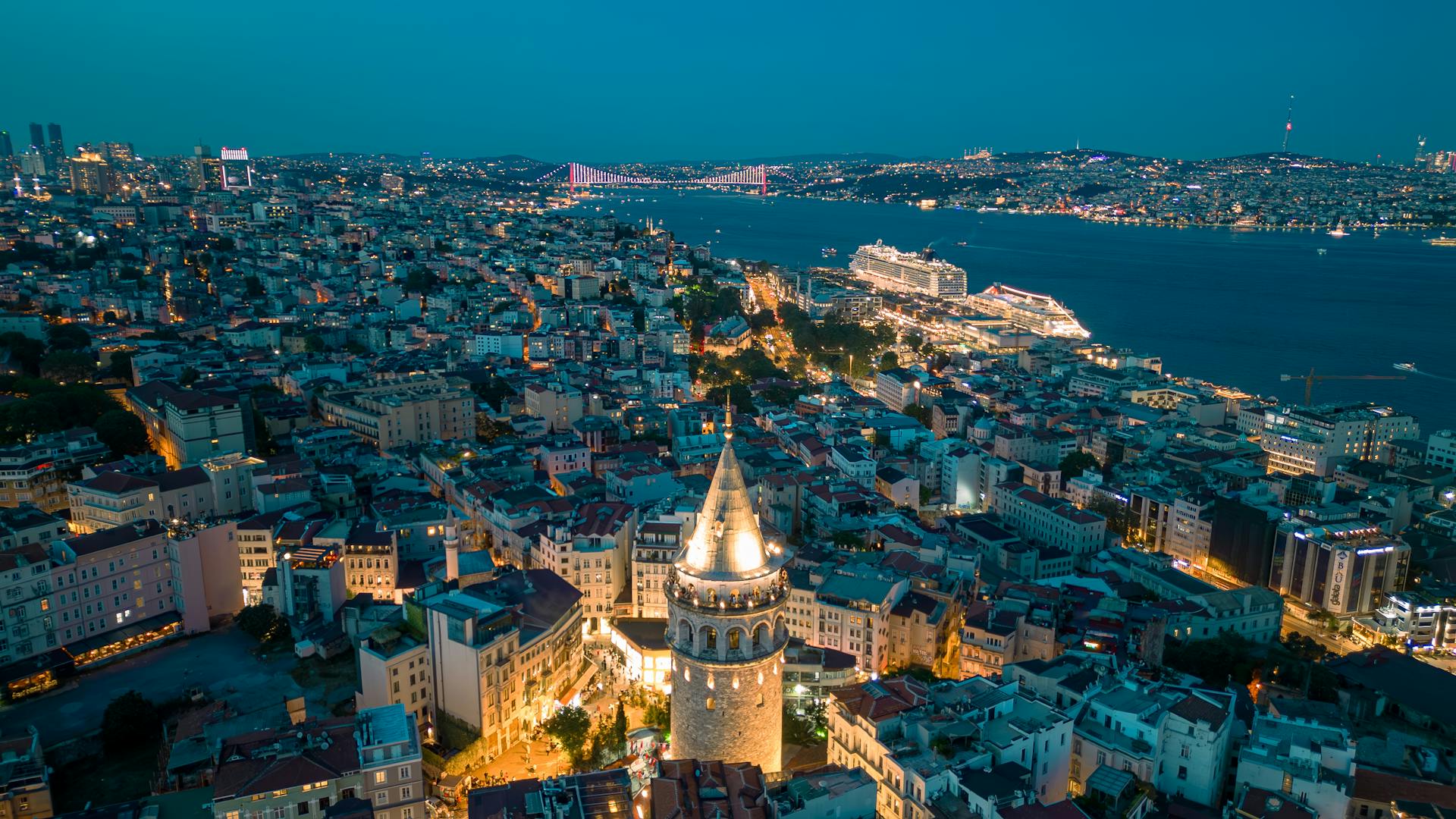 Istanbul cityscape at night
