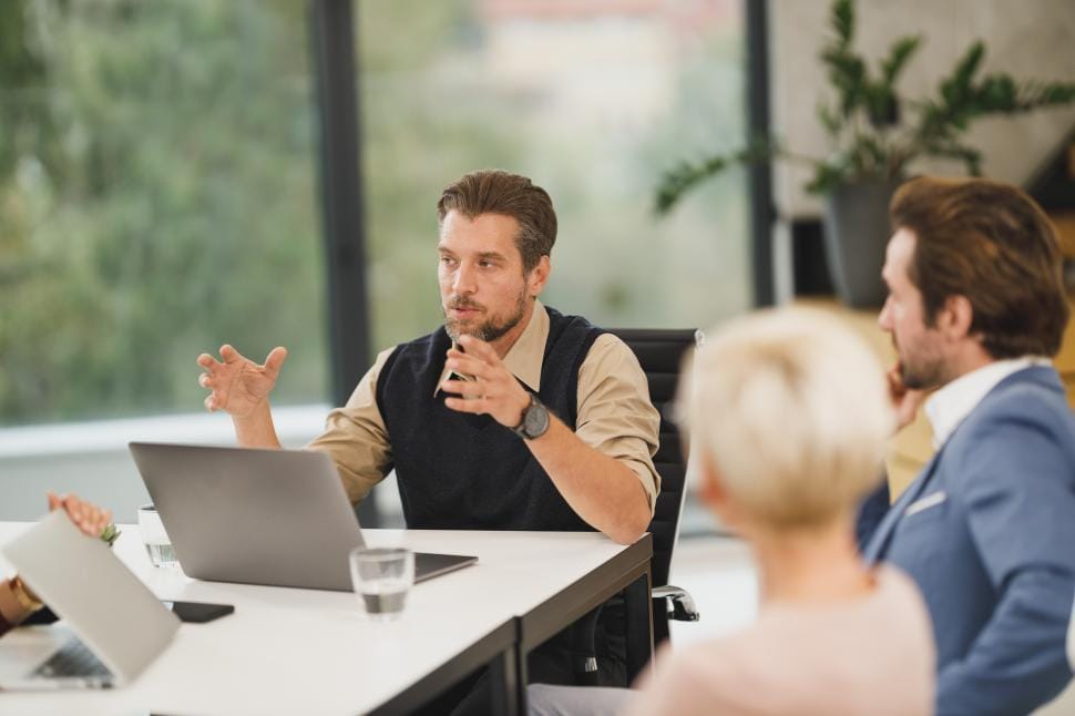 Institutional leadership team in a strategy meeting