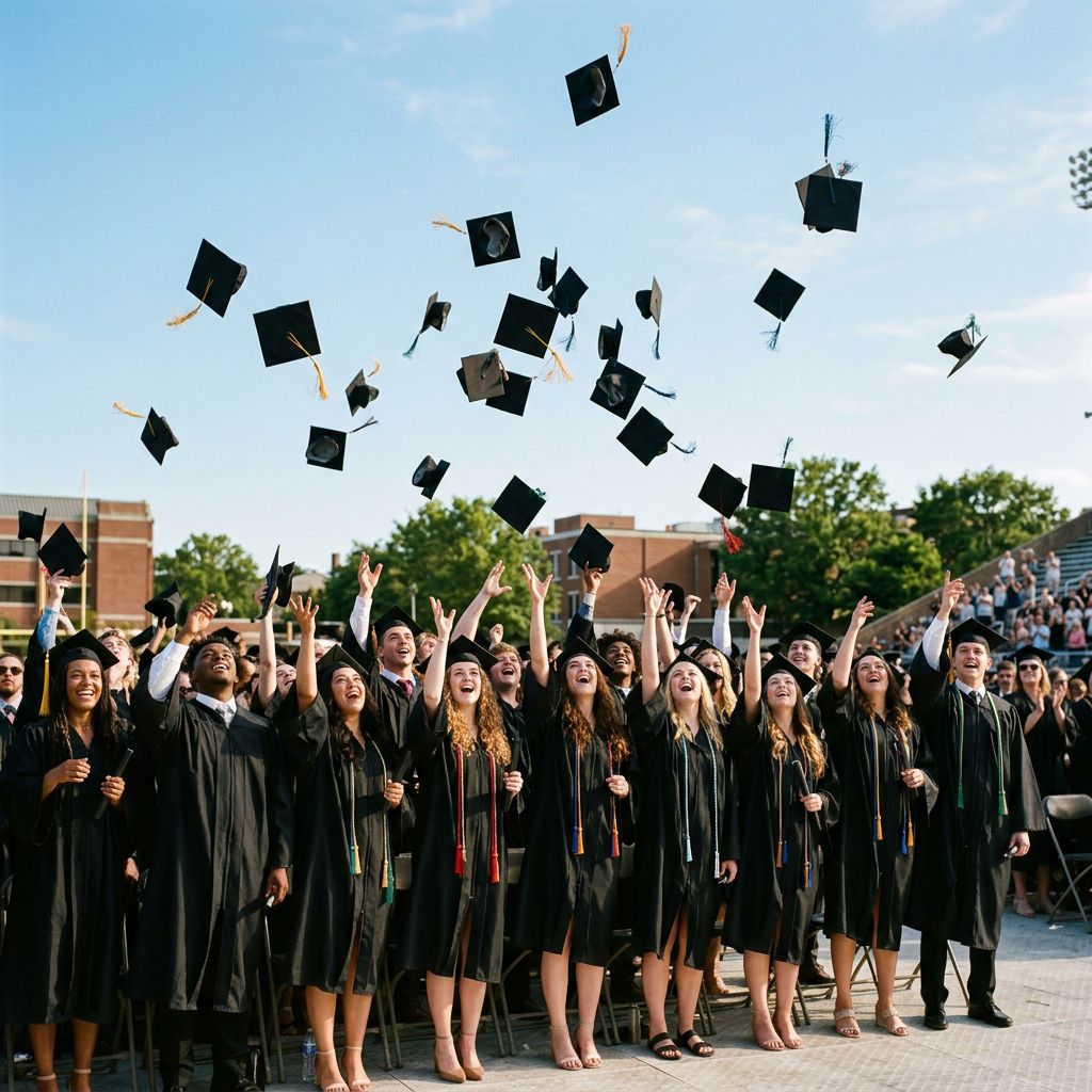 Graduating students celebrating their achievement